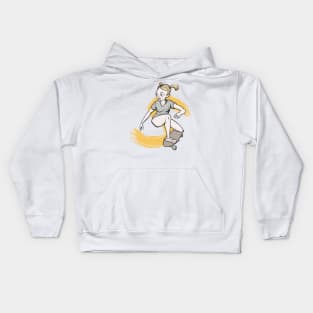 Skateboarding girl Kids Hoodie